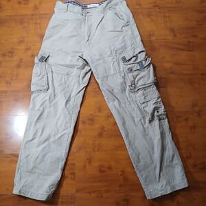 Plugg Co Y2K Cargo Pants Mens 31x32 Tan Khaki Fair Multi-Pocket Utility